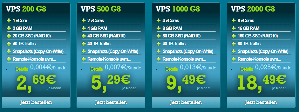 Die vServer Angebote bei Netcup Die vServer Angebote bei Netcup