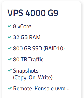 Netcup VPS 4000 G9 Netcup VPS 4000 G9